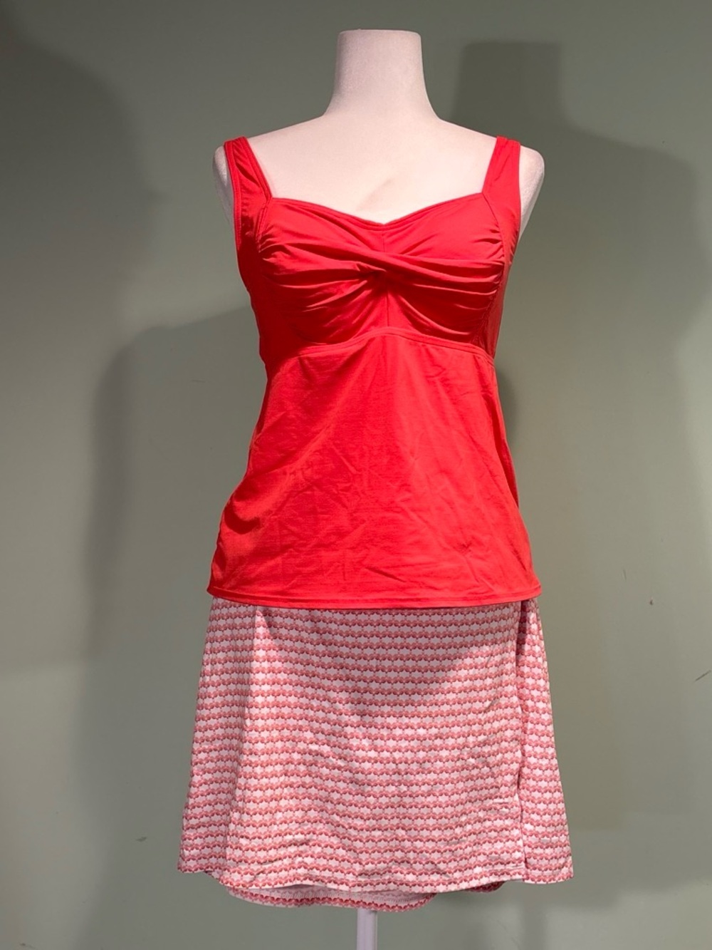 Talbots cabana life women’s pink/orange striped swim skirt bottom size L